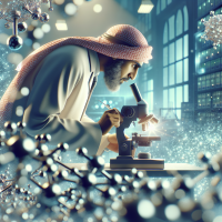 Building a Better Future, Atom by Atom: The Crucial Role of Materials Science (Image of a scientist examining a material under a microscope, sparks flying around)