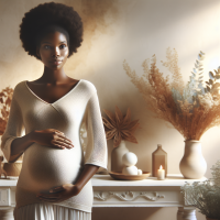 Image of a black American pregnant woman